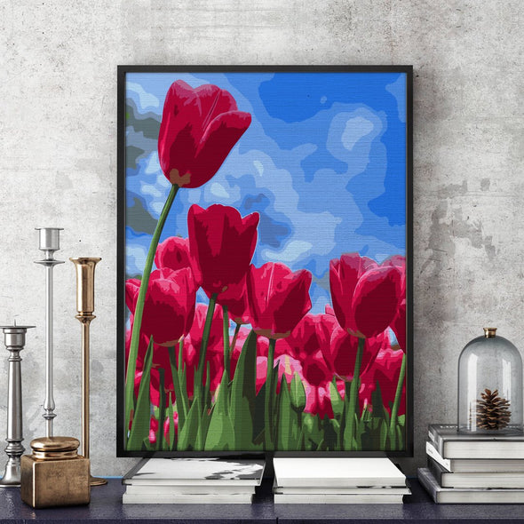 Tulips in the wind - Pictură pe numere - Pictorul Fericit