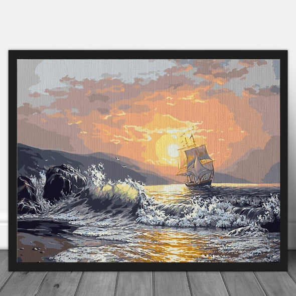 Turbulent Sea - Pictură pe numere - Pictorul Fericit