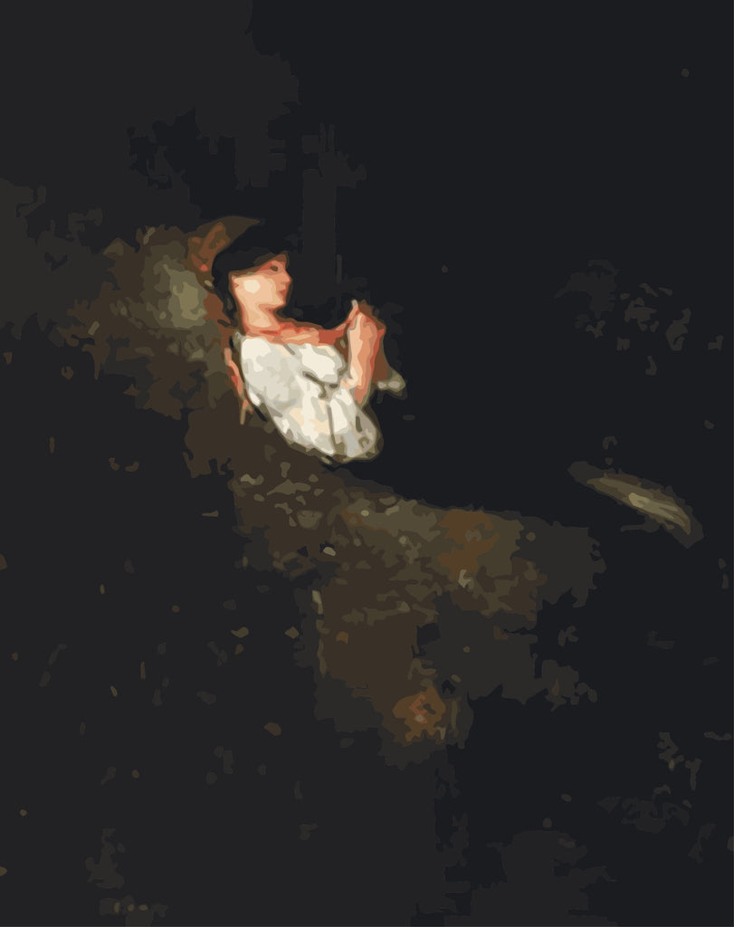 Waiting (Fata cu mărgele roșii) - Pictură pe numere - Pictorul Fericit