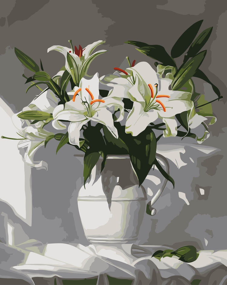 White decor - Pictură pe numere - Pictorul Fericit