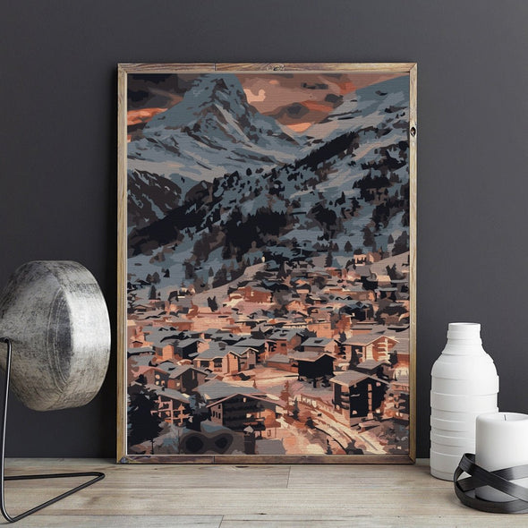 Winter night - Pictură pe numere - Pictorul Fericit
