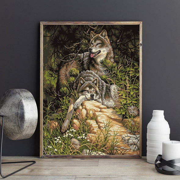 Wolves - Pictură pe numere - Pictorul Fericit