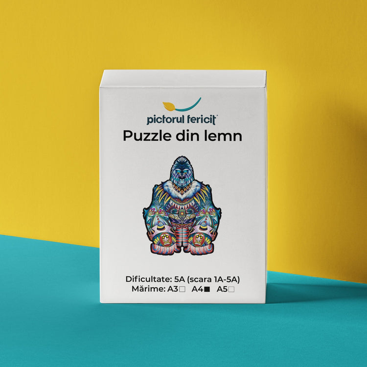 Zeul Gorila - Puzzle din lemn - Pictorul Fericit
