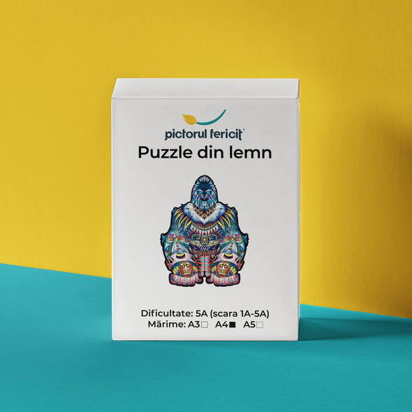 Zeul Gorila - Puzzle din lemn - Pictorul Fericit